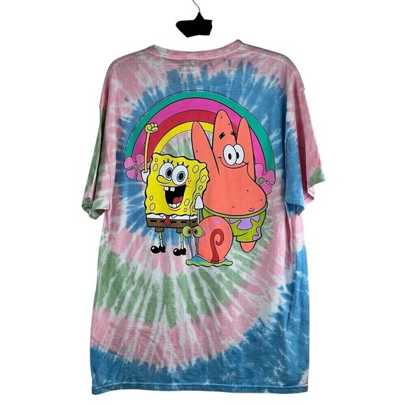 Nickelodeon SpongeBob Tie Dye Graphic Tee Shirt "I Love Spongebob" Size XL - Picture 4 of 8